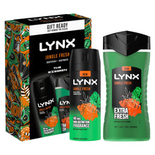 Load image into Gallery viewer, Lynx Jungle Fresh THE WINGMEN Body Spray &amp; Body Wash Duo Gift Set for Him