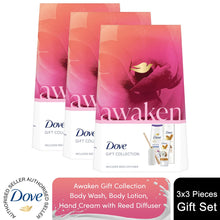Load image into Gallery viewer, Dove Awaken Gift Collection 3 Pieces Gift Set for Her with Reed Diffuser