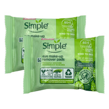 Load image into Gallery viewer, Simple Kind to Skin Eye Makeup Remover Pads - Gentle Sensitive Cleansing,30 Pads