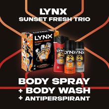 Load image into Gallery viewer, Lynx Sunset Fresh Trio Men's Grooming Gift Set Body Spray, Body Wash &amp; Deodorant