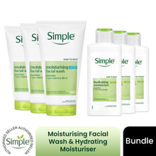 Load image into Gallery viewer, Simple Face Wash &amp; Light Moisturiser 125ml 3-Pack Bundle