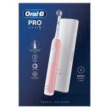 Load image into Gallery viewer, Oral-B Pro 1 Electric Rechargeable Toothbrush 3 Modes with Travel Case, Pink