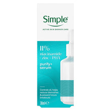 Load image into Gallery viewer, Simple Purify+ Niacinamide &amp; Zinc Face Serum 30ml 10 Pack, for Sensitive Skin