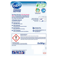 Load image into Gallery viewer, Bloo Toilet Rim Block Power Active Flower with 4 Cleaning Formula 2x50g 12 Pack