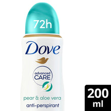 Load image into Gallery viewer, Dove Advanced Care Go Fresh Antiperspirant Deo Pear &amp; Aloe Vera Scent 200ml, 6pk