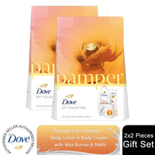 Load image into Gallery viewer, Dove Pamper Body Wash &amp; Body Lotion 2Pcs Gift Set for Her w/ Wax Burner &amp; Melts
