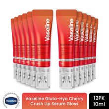 Load image into Gallery viewer, Vaseline Lip Gloss Serum Cherry Crush 10ml, 12 Pack SPF15 Plumping Hydrating Care