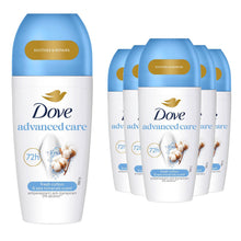 Load image into Gallery viewer, Dove Advanced Care Roll On Anti-Perspirant Fresh Cotton &amp; Sea Minerals 50ml, 6Pk