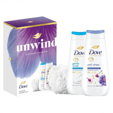 Load image into Gallery viewer, Dove Unwind Duo Advance Gift Set with Exfoliating &amp; Anti Stress Bodywash