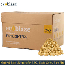 Load image into Gallery viewer, Ecoblaze Natural Firelighters (Box of 500) Wood Wool for Pizza Oven &amp; Fire Pits
