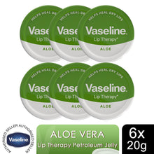 Load image into Gallery viewer, Vaseline Lip Balm Aloe Vera 20g, 6 Pack Lip Therapy Soothing Moisturising Care