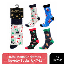 Load image into Gallery viewer, RJM Mens Christmas Novelty Socks UK 7-11 Festive Funny Winter Gift Socks