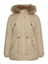 Load image into Gallery viewer, Vero Moda Womens Beige Agnesbeate Parka Hooded Regular Fit Jacket Coat