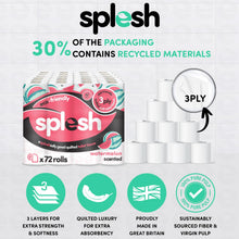 Load image into Gallery viewer, Splesh Quilted Toilet Roll Luxury Watermelon 3-Ply Soft Toilet Paper, 72 Rolls