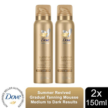 Load image into Gallery viewer, 2pk of 150ml Dove Derma Spa Gradual Self-Tan Body Mousse Medium to Dark