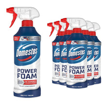 Load image into Gallery viewer, Domestos Power Foam Arctic Fresh Toilet &amp; Bathroom Cleaner Spray 380ml, 6 Pack