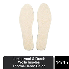 Load image into Gallery viewer, Lambswool &amp; Durch Wolle Insoles Thermal Inner Soles, Size 44/45