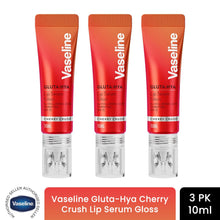 Load image into Gallery viewer, Vaseline Lip Gloss Serum Cherry Crush 10ml, 3 Pack SPF15 Plumping Hydrating Care