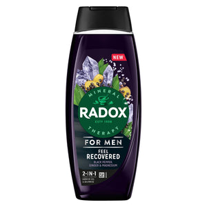 12x Radox Mineral Therapy Feel Recovered 2in1 Shower Gel & Shampoo for Men,450ml