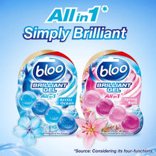 Load image into Gallery viewer, Bloo Toilet Rim Block Brilliant Gel All in 1 Cleaner Arctic Ocean Scent 42g 14pk
