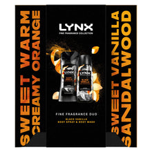 Load image into Gallery viewer, Lynx Black Vanilla Duo Gift Set, Premium Body Spray &amp; Wash, Long-Lasting Scent