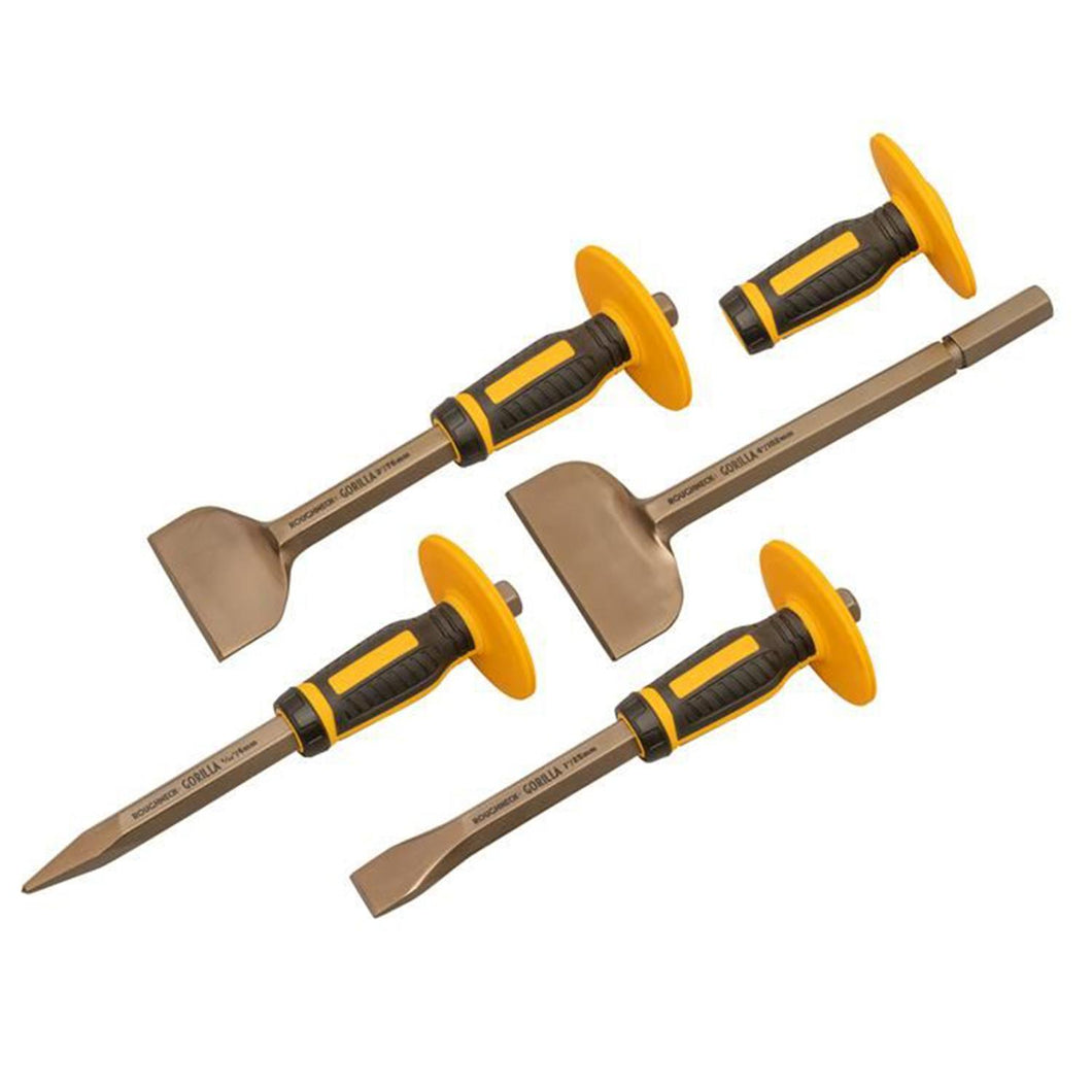 Bolster & Chisel Set with Non-Slip Guards, 4 Piece
