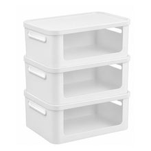 Load image into Gallery viewer, SmartStore Module 55L Open Front Storage Container With Lid, 3 Pack, White Boxes