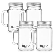 Load image into Gallery viewer, 4x 560ml Mason Jars Drinking Glasses Assorted Colours Lid Storage Jars