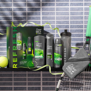 Dove Men+Care Extra Fresh Collection Gift Set for Him with Bottle & Gym Towel