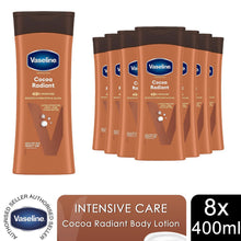 Load image into Gallery viewer, Vaseline Body Lotion Cocoa Radiant Intensive Care Dry Skin 400ml, 8 Pack