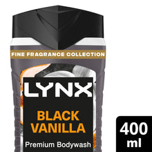 Load image into Gallery viewer, Lynx Black Vanilla Body Wash with 12Hrs of Freshness for Men 400ml, 3 Pack