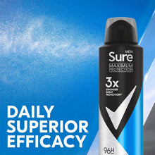 Load image into Gallery viewer, Sure Men Maximum Protection 96H Antiperspirant Deodorant Clean Scent 150ml, 12pk