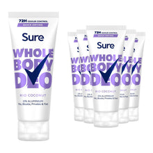 Load image into Gallery viewer, Sure Whole Body Deodorant Cream Rio Coconut with 72Hrs Odour Control 75ml,6 Pack