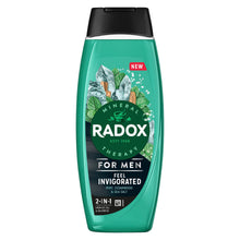Load image into Gallery viewer, 12x Radox Mineral Therapy Feel Invigorated Shower Gel &amp; Shampoo for Men, 450ml