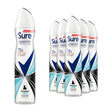 Load image into Gallery viewer, Sure Women Anti-perspirant 72H Nonstop Protection Invisible Aqua Deo, 6x250ml