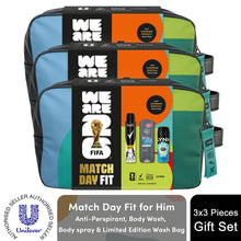 Load image into Gallery viewer, Match Day Fit FIFA Gift Set for Him with Body Wash, Spray &amp; Wash Bag