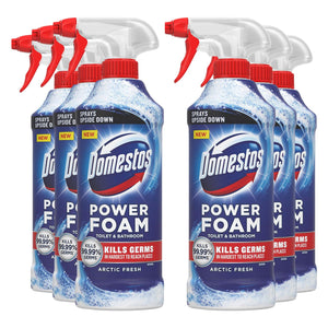 Domestos Power Foam Toilet & Bathroom Cleaner Spray Kills 99.99% Germs, 450ml