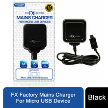 Load image into Gallery viewer, FX Factory Mains Charger For Micro USB Device 1A Fast Charger for AndroidDevices