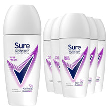 Load image into Gallery viewer, 6x Sure Women Motion Sense AP Deodorant Rollon 72H Nonstop, Pure Fresh - 50ml