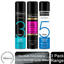 Load image into Gallery viewer, 3 Pack of 400ml Each Tresemme Professionals 24 H Frizz Control Hairspray