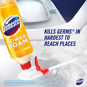 Domestos Power Foam Toilet & Bathroom Cleaner Spray Kills 99.99% Germs, 450ml