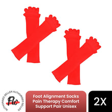 Load image into Gallery viewer, 2x Flo Foot Alignment Socks Red Relieve Pain Therapy Comfort Support Pair Unisex