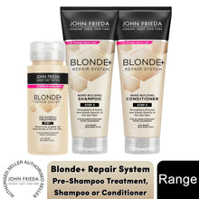 Load image into Gallery viewer, John Frieda Blonde + Repair Haircare Range- Shampoo, Conditioner &amp; Pre-Treatment
