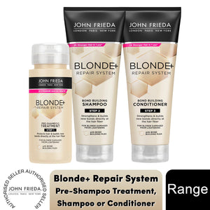 John Frieda Blonde + Repair Haircare Range- Shampoo, Conditioner & Pre-Treatment