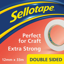 Load image into Gallery viewer, Sellotape Double Sided Tape for Everyday Use with Easy Peel 12mmx33m, 4pk