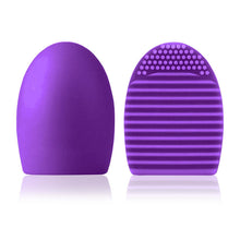 Load image into Gallery viewer, Silicone Egg Sponge Scrubber Make-Up Brush Cleaner - Purple