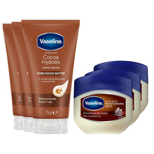Load image into Gallery viewer, Vaseline Cocoa Butter Petroleum Jelly 100ml &amp; Hand Cream 75ml Set, 3 Pack