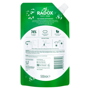Radox Mineral Therapy Shower Gel Refill Pouch Feel Refreshed 500 ml, 5 Pack