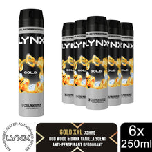 Load image into Gallery viewer, Lynx XXL Gold 72H Sweat Protection Anti-Perspirant Deodorant 6x250ml