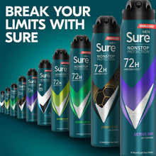 Load image into Gallery viewer, Sure Men Anti-perspirant 72H Nonstop Protection Active Dry Deodorant, 6x250ml
